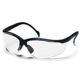 Venture II Safety Glasses, Clear/Black Frame