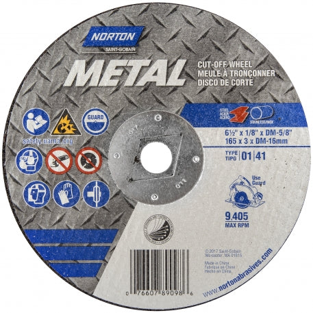 Norton Metal A AO Type 01/41 Circular Saw Cut-Off Wheel 7 x 1/8 x 5/8
