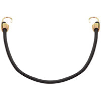 ProSource Bungee Stretch Cord, 10 mm Dia, 32 in L, Polypropylene, Black, Hook End