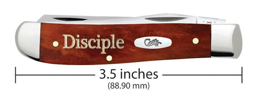 Case Religious Sayings Matthew 28: 19-20 Embellished Smooth Chestnut Bone Mini Trapper