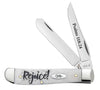 Case Religious Sayings Rejoice Embellished Smooth Natural Bone Mini Trapper