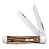 Case Natural Zebra Wood Mini Trapper Engravable