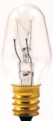 Sylvania Incandescent C7 Bulb Shape Night Light Clear Finish Candelabra Base 4Watt 120V