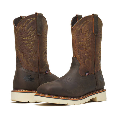Thorogood Square Toe Wellington – Pebble Bottom/Crazy Horse Upper – 11″ Safety Toe