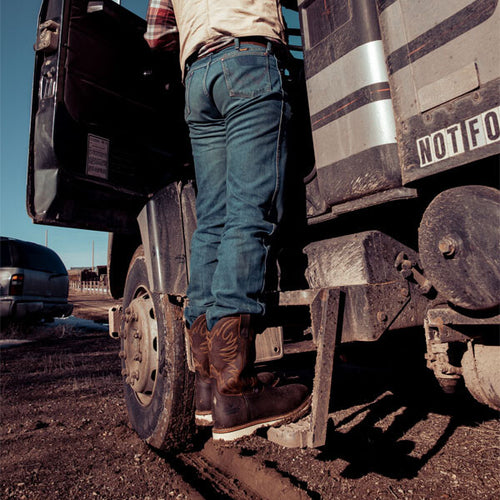 Thorogood Square Toe Wellington – Pebble Bottom/Crazy Horse Upper – 11″ Safety Toe