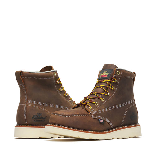 Thorogood AMERICAN HERITAGE – 6″ Steel Toe Trail Crazy Horse MOC Toe – Maxwear Wedge