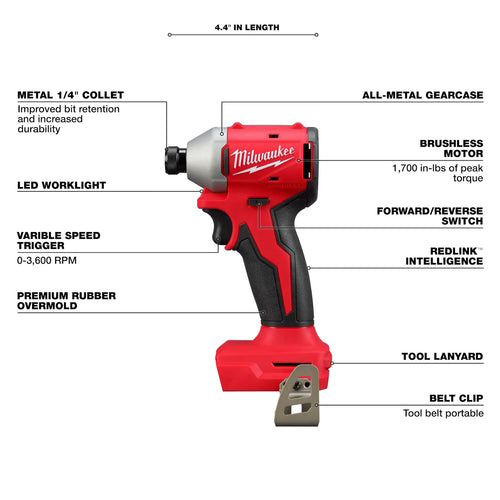Milwaukee M18™ Compact Brushless 1/4 Hex Impact Driver