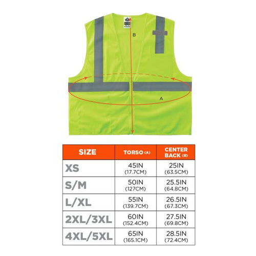 Ergodyne GloWear 8210Z Hi-Vis Safety Vest - Type R, Class 2, Zipper