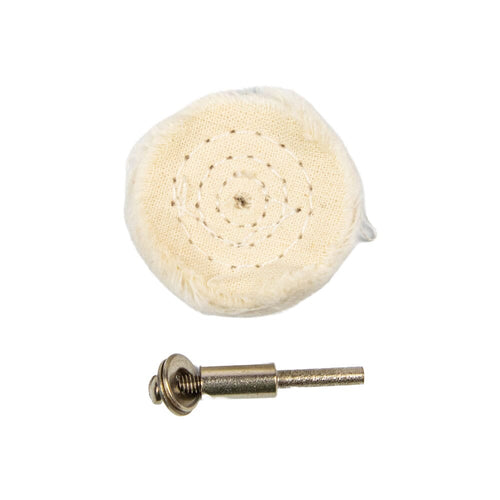 Forney Industries Buffing Wheel, Cotton, 1-1/2 in x 1/8 in Shaft