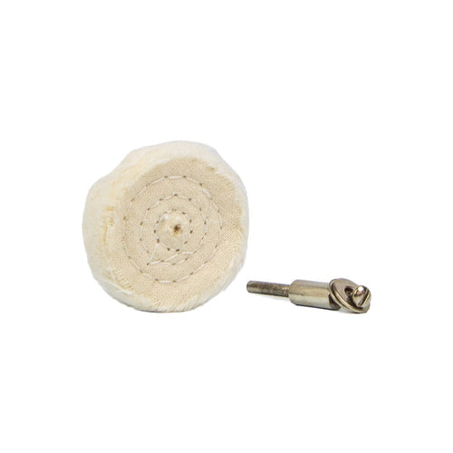Forney Industries Buffing Wheel, Cotton, 1-1/2 in x 1/8 in Shaft