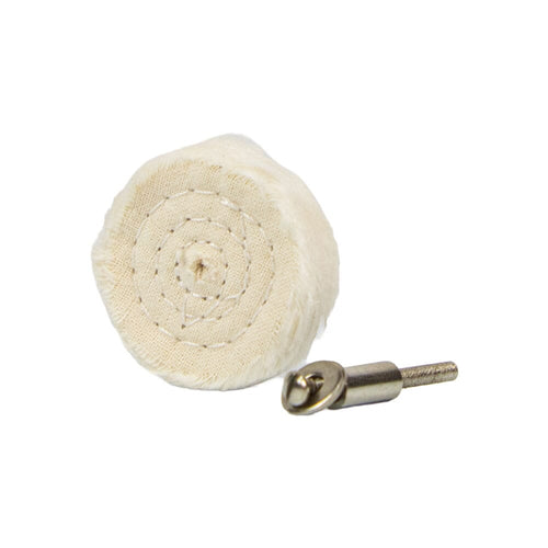 Forney Industries Buffing Wheel, Cotton, 1-1/2 in x 1/8 in Shaft