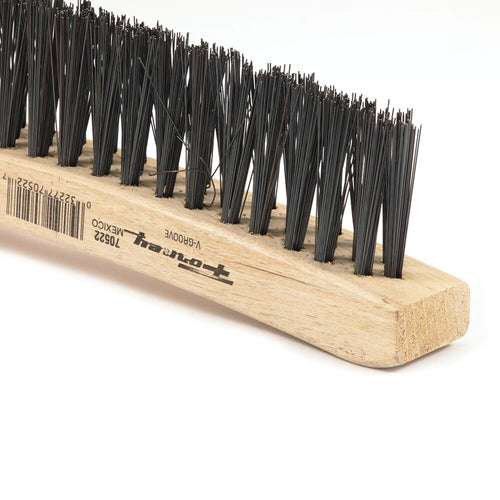 Forney Industries Scratch Brush, V-Groove, Carbon, 3 x 19 Rows