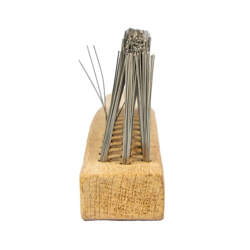 Forney Industries Scratch Brush, V-Groove, Stainless, 3 x 19 Rows