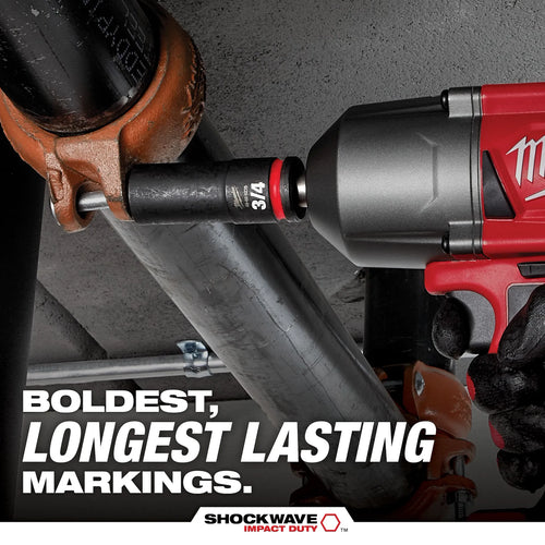 Milwaukee 8PC SHOCKWAVE™ Impact Duty 3/8 Drive Metric Deep 6 Point Socket Set