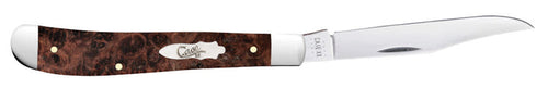 Case Smooth Brown Maple Burl Wood Slimline Trapper